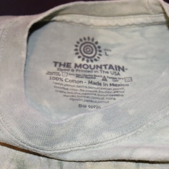 The Mountain Green Tie-Dye Peace Sign T-Shirt Size L. Festival. Unity. USA Made. - Picture 5 of 7
